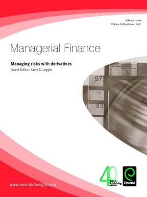 cover image of Managerial Finance, Volume 33, Issue 4